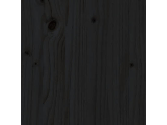 Lit en bois massif, 106 x 4 x 104 cm, noir