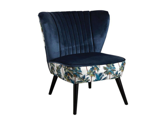 Fauteuil d'appoint en velours bleu