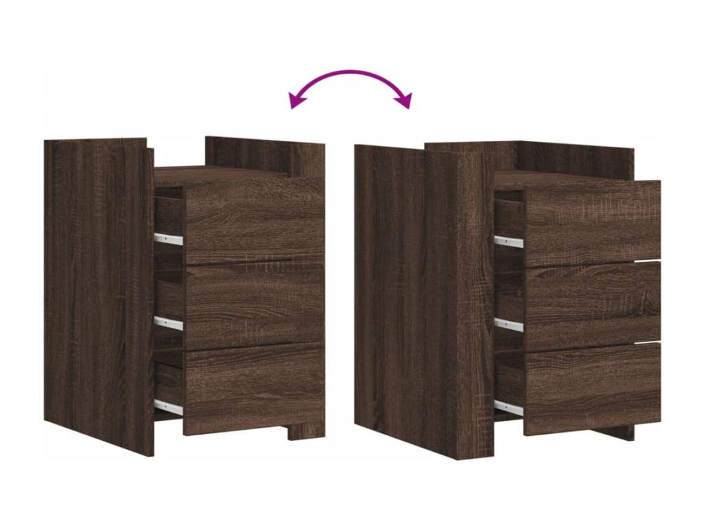 Table en bois effet chêne, 45 x 50 x 65 cm, marron