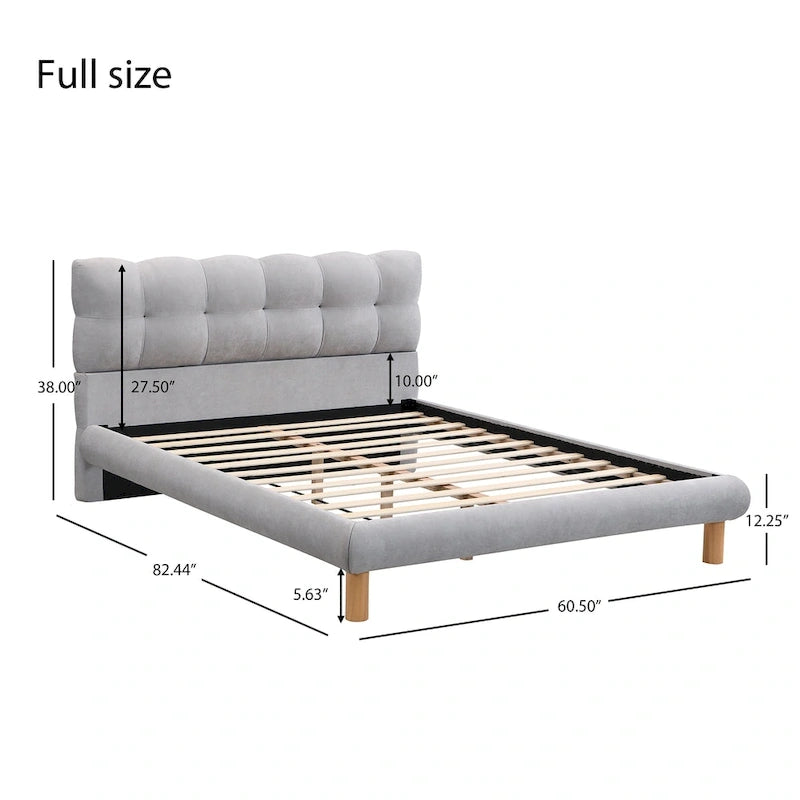 Lit plateforme rembourré en boucle Christopher Knight Home, tailles double/queen/king