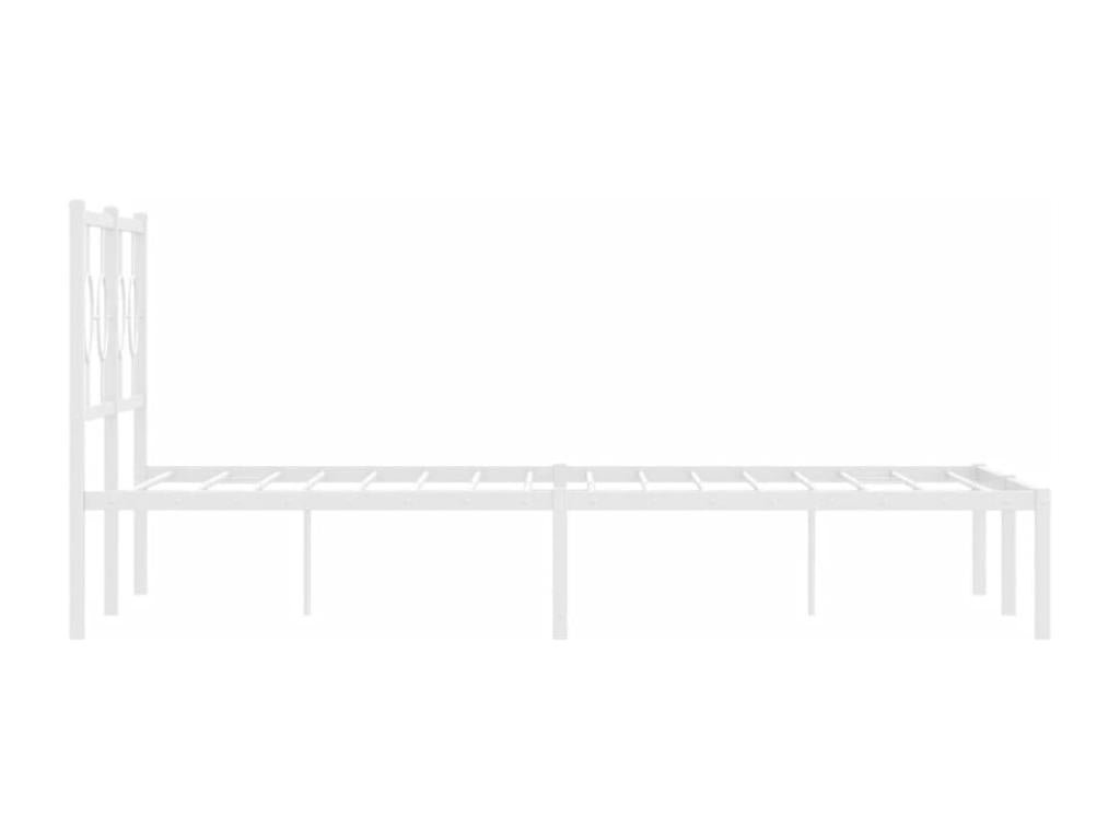 Cadre de lit en métal, 140 x 190 cm, blanc