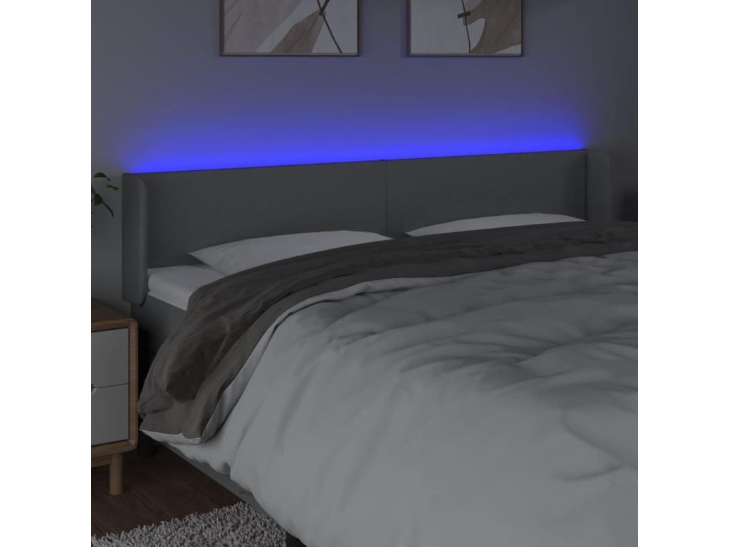 Lit en tissu, 163 x 16 x 78 cm, gris