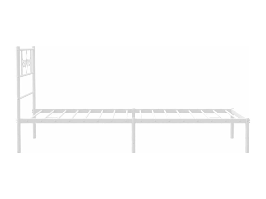 Cadre de lit en métal, 75 x 190 cm, blanc