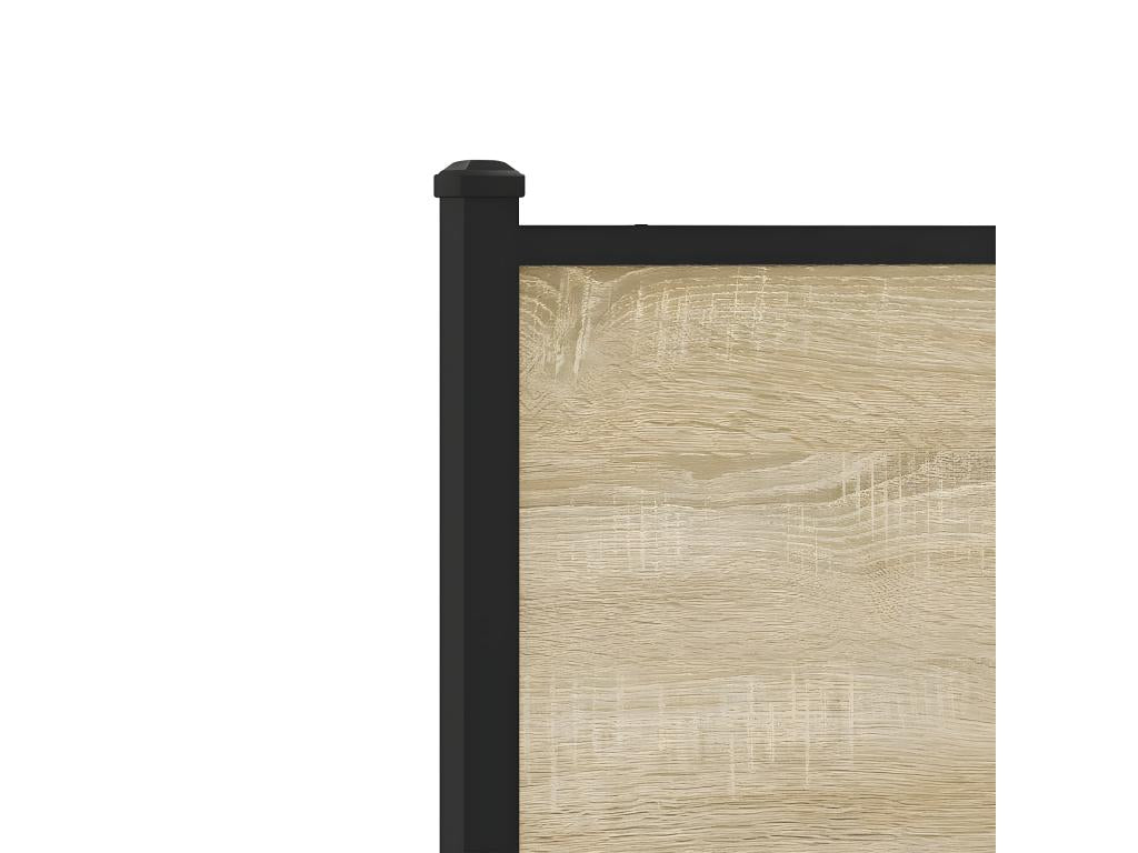 Cadre de lit en bois effet chêne, 150 x 200 cm, marron