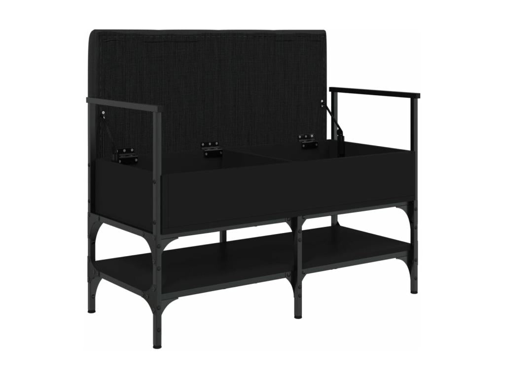 Banc en bois composite, 85,5 x 42 x 57,5 cm, noir