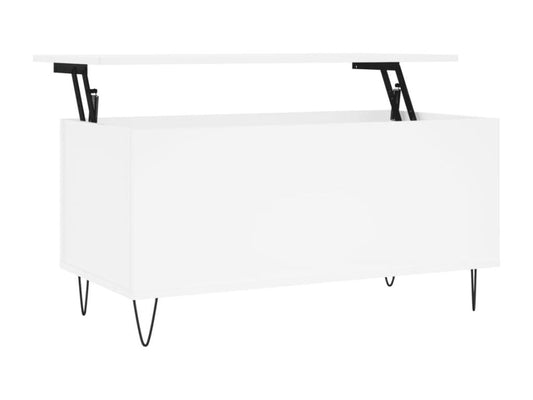 Table basse en bois composite, 90 x 44,5 x 45 cm, blanche