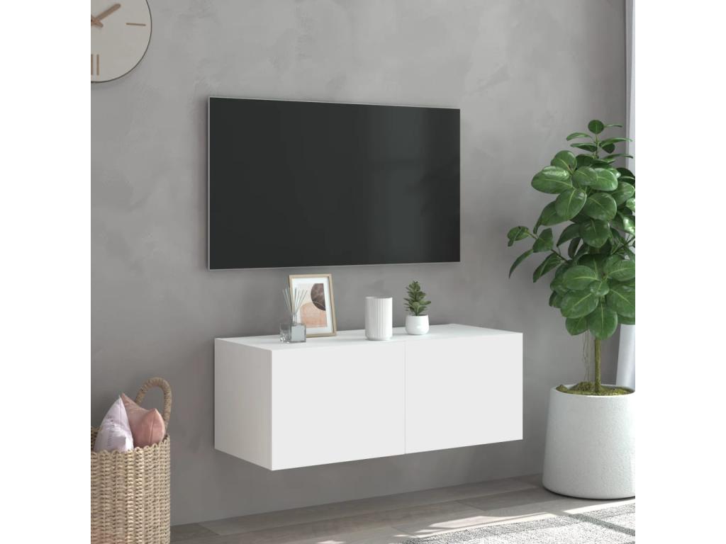 Meuble TV, 80 x 35 x 31 cm, blanc