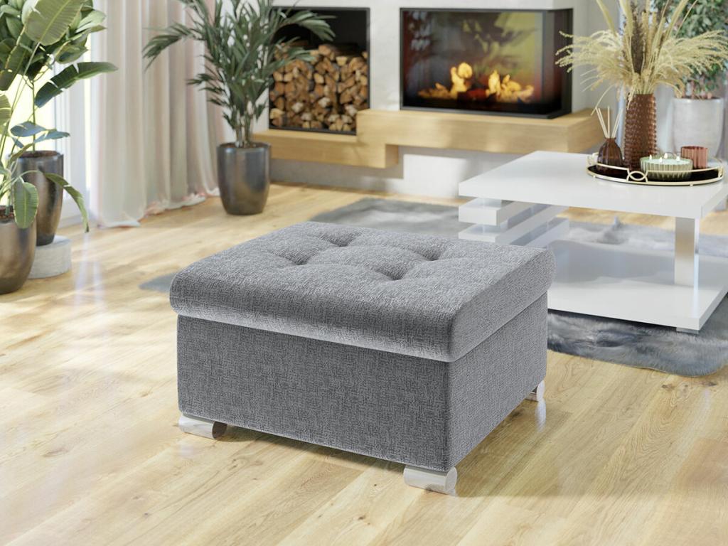 Pouf, 41 x 68 x 70 cm, gris