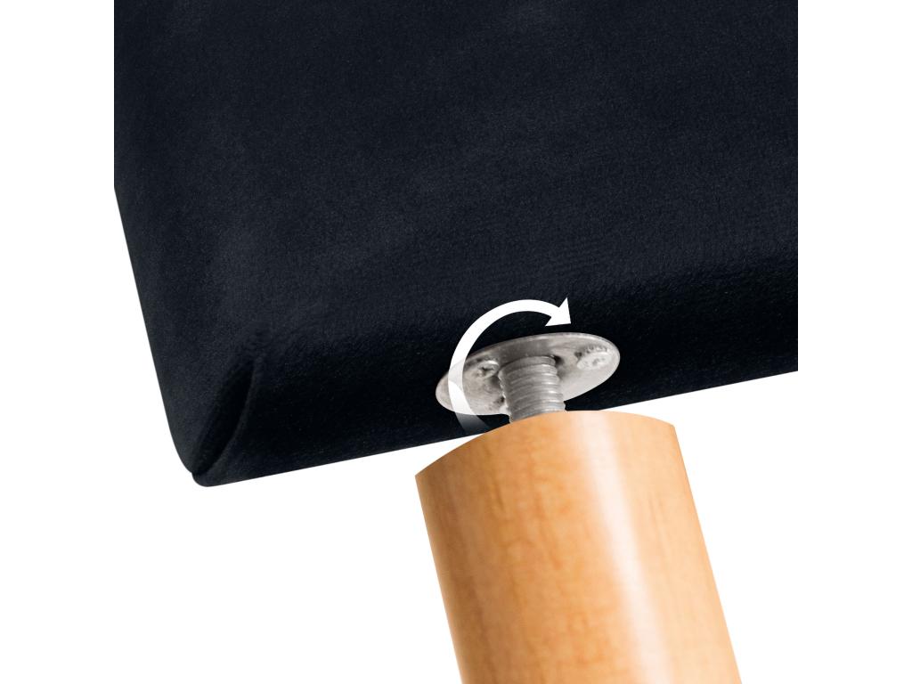 Lit en velours, 105 x 115 cm, noir