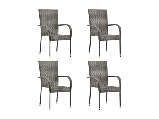 Ensemble de mobilier de jardin 5 pièces, gris