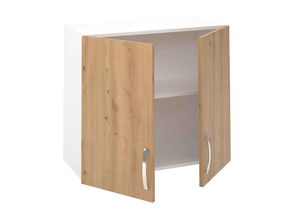 Meuble de maison 2 portes en bois imitation chêne, 33 cm, naturel