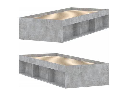 Cadre de lit, 75 x 190 cm, gris