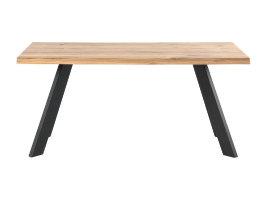 Table de salle à manger en chêne massif, 200 cm, noire