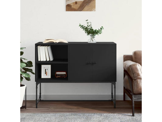 Buffet en bois composite, 100 x 40 x 79,5 cm, noir