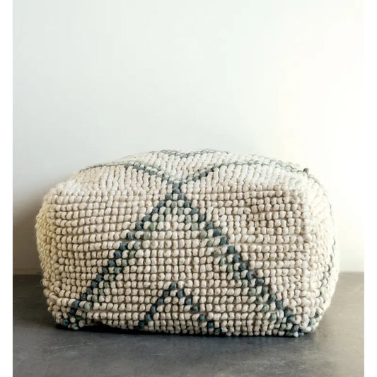 Pouf en laine et coton de Nouvelle-Zélande