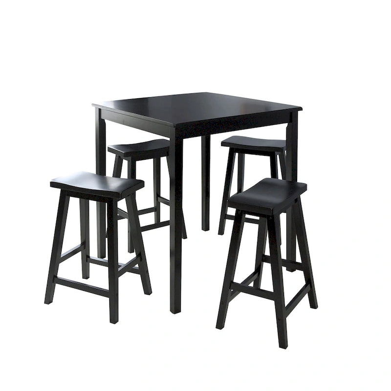 Ensemble de salle à manger 5 pièces Simple Living Black Belfast Saddle