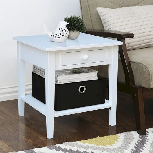 Table d'appoint carrée Spencer en bois d'hévéa massif - 61 cm L x 61 cm P x 64 cm H