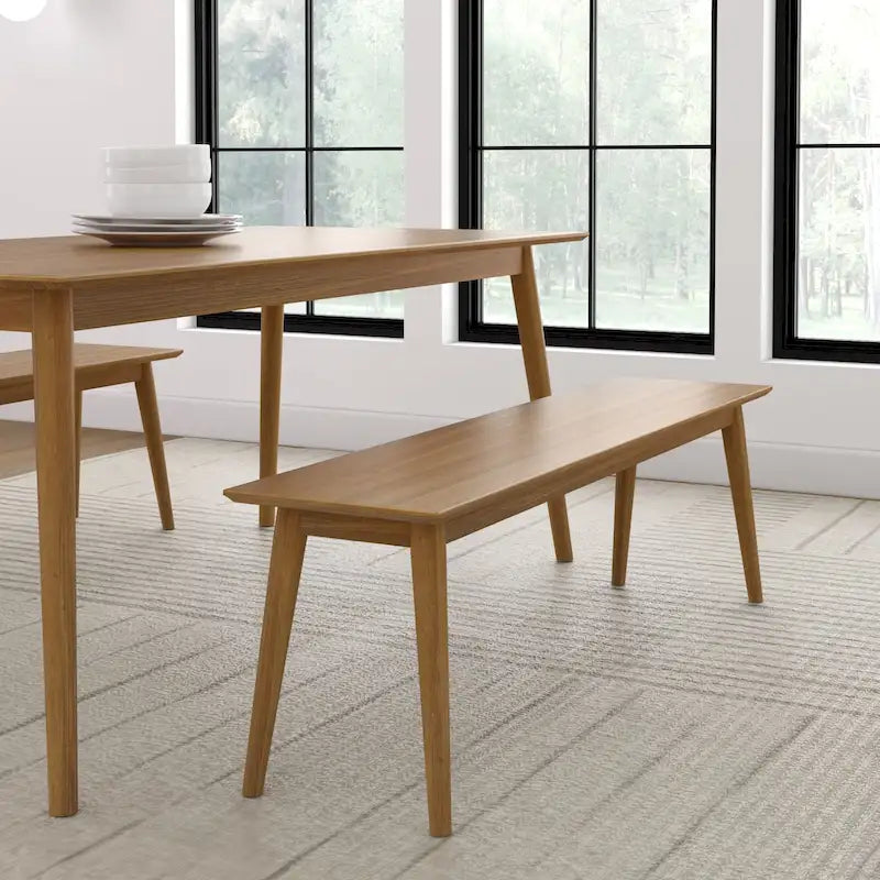 Banc de salle à manger moderne mi-siècle à poutres et planches - 59