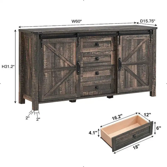 Commode de style campagnard, commode à tiroirs, meuble TV avec commode, commode de rangement