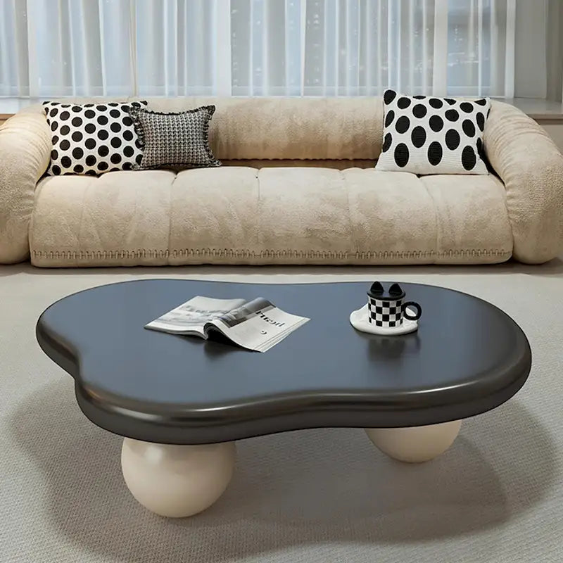 Table basse moderne de 48 pouces, en forme de nuage, en bois