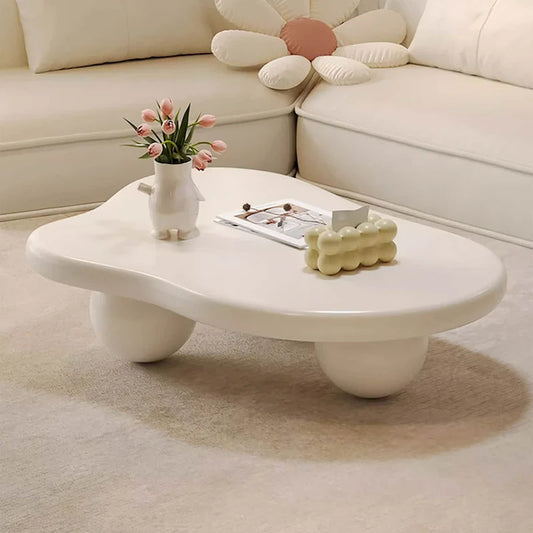 Table basse moderne de 48 pouces, en forme de nuage, en bois
