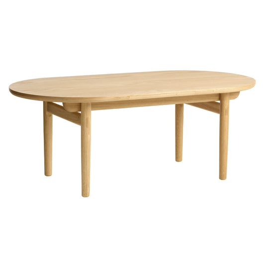 Table basse ovale Rye Studio style moderne du milieu du siècle, chêne naturel - 70 cm (L) x 130 cm (l) x 45 cm (H)