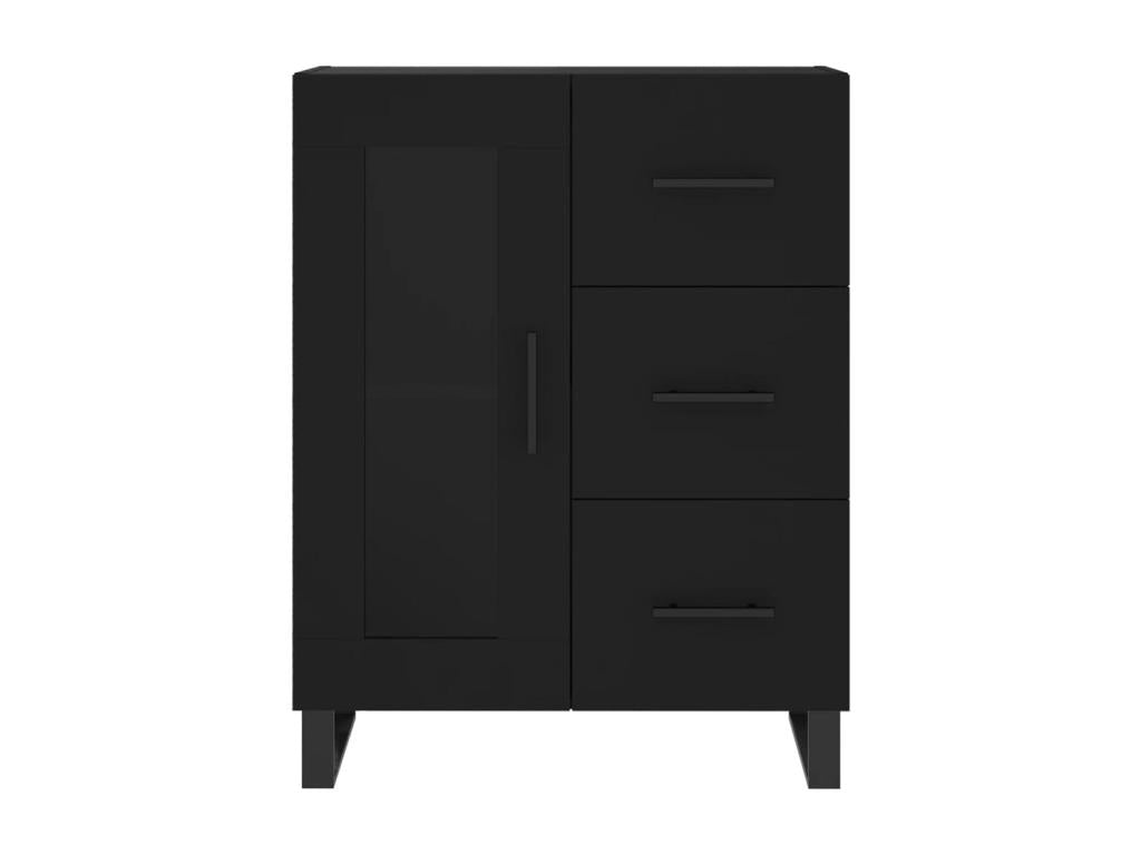 Buffet en bois d'ingénierie, 69,5 x 34 x 90 cm, noir