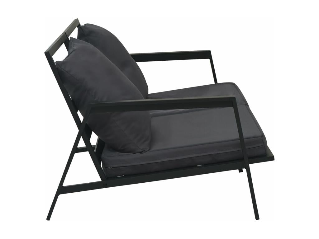 Ensemble de mobilier de jardin 5 pièces avec coussins, gris