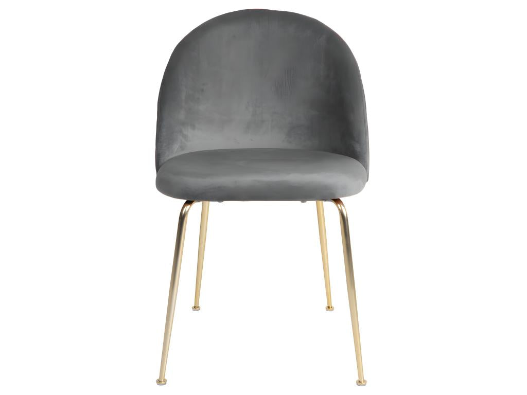 Chaise de salle à manger en velours gris