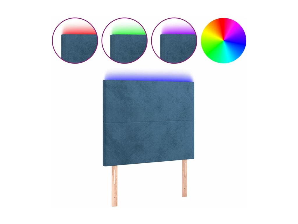 Lit en velours, 80 x 5 x 118 cm, bleu