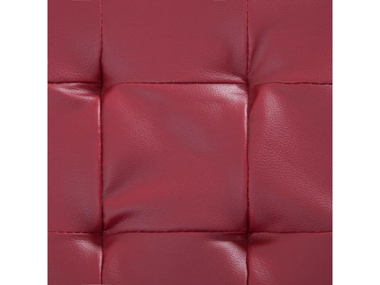 Pouf en cuir, 87,5 cm, rouge