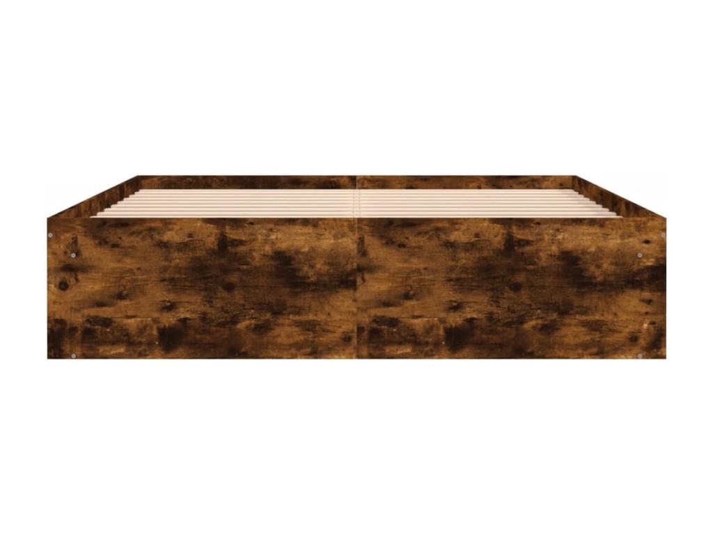 Cadre de lit en bois effet chêne, 160 x 200 cm, marron