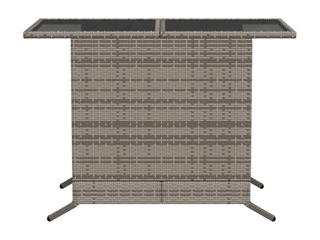 Ensemble de 3 pièces avec coussins, en résine tressée grise.