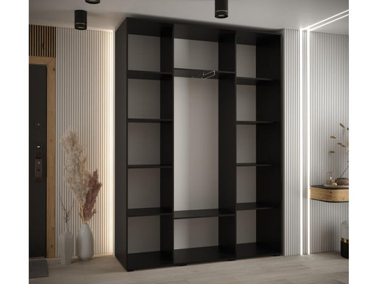 Armoire coulissante à 3 portes, 180 x 45 x 235,2 cm, noire