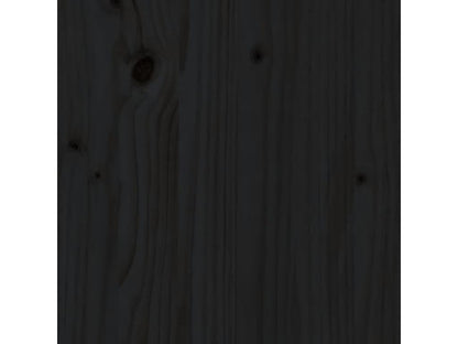 Lit en bois massif, 106 x 4 x 104 cm, noir