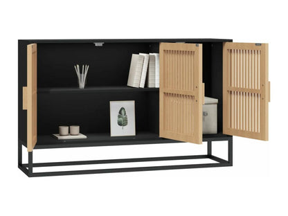 Buffet en bois composite, 105 x 30 x 65 cm, noir