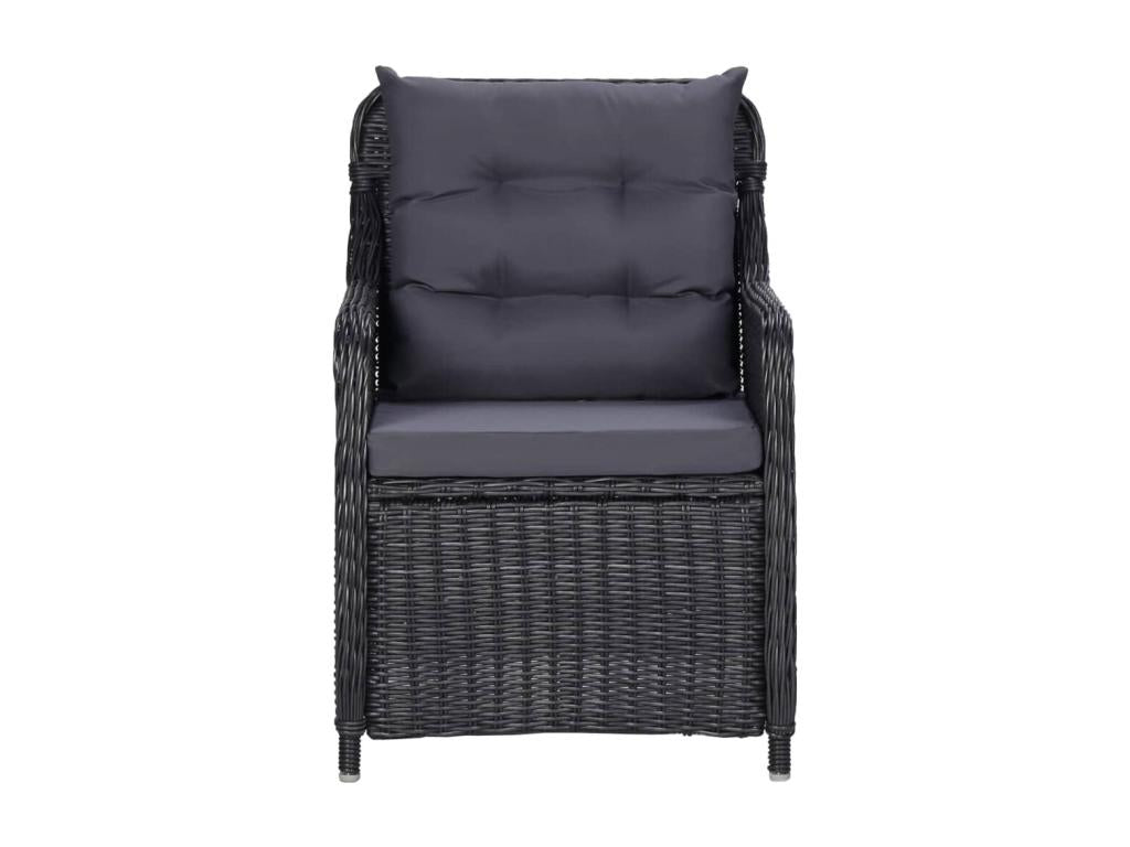 Ensemble de mobilier de jardin 3 pièces, noir