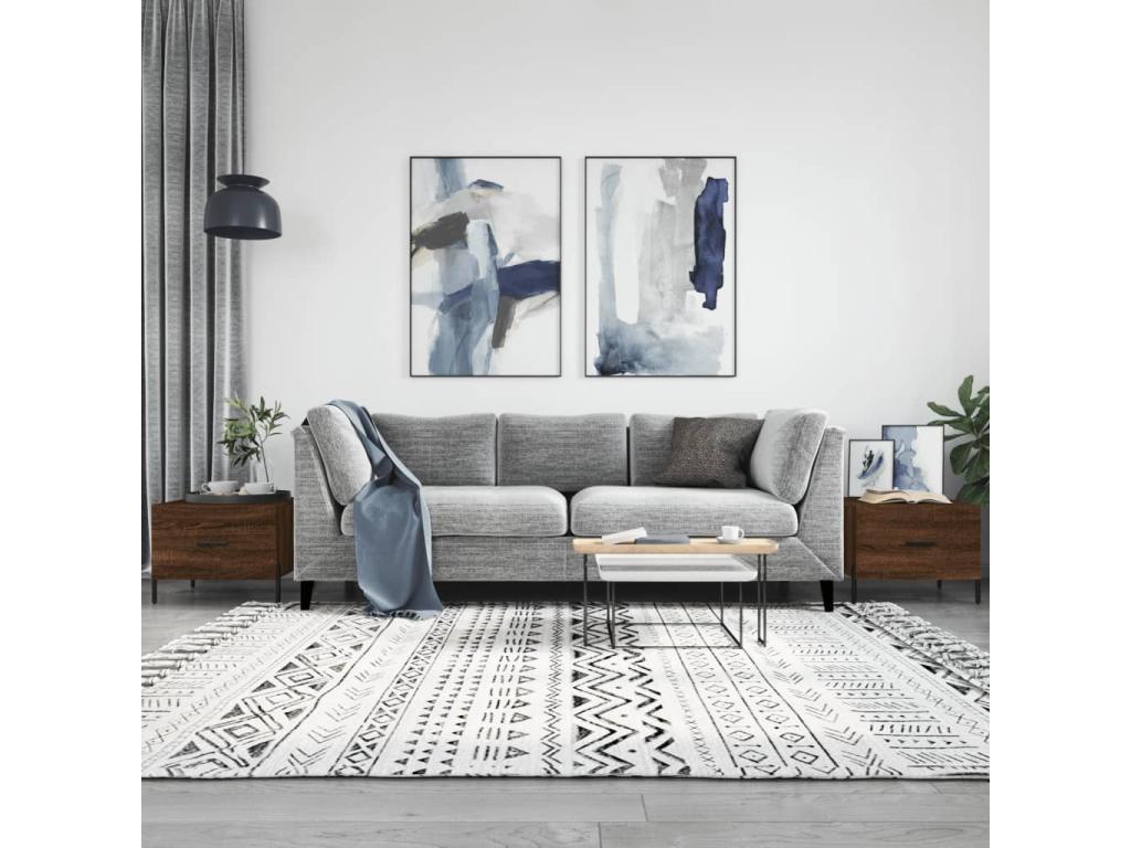 Ensemble de 2 meubles de maison en bois imitation chêne, 50 x 50 x 40 cm, marron