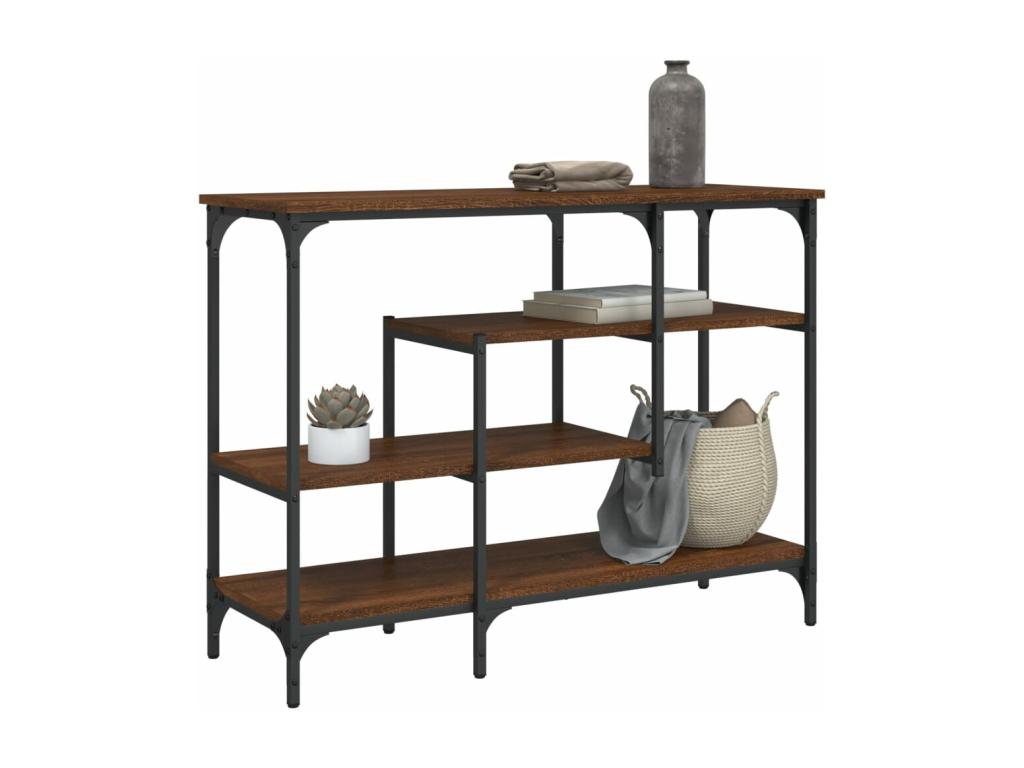 Table en bois effet chêne, 100 x 35 x 75 cm, marron