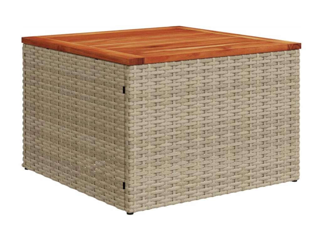 Ensemble de mobilier de jardin 13 pièces avec coussins, en résine tressée beige