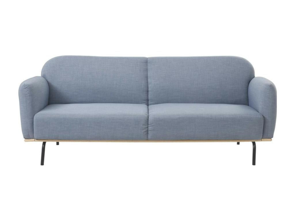 Canapé-lit convertible en velours, 204 cm, bleu