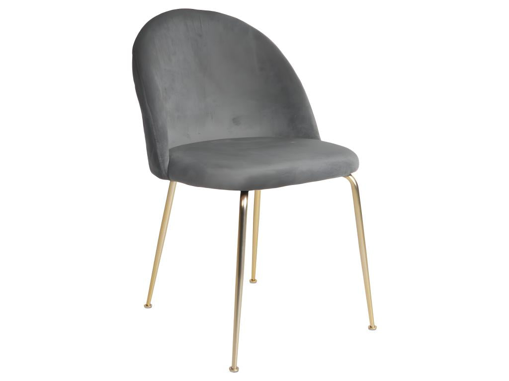 Chaise de salle à manger en velours gris