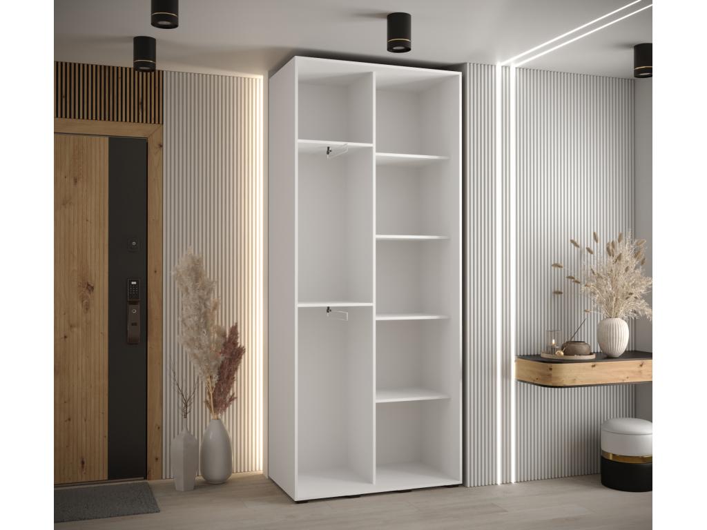 Armoire coulissante à 2 portes, 120 x 45 x 235,2 cm, blanche