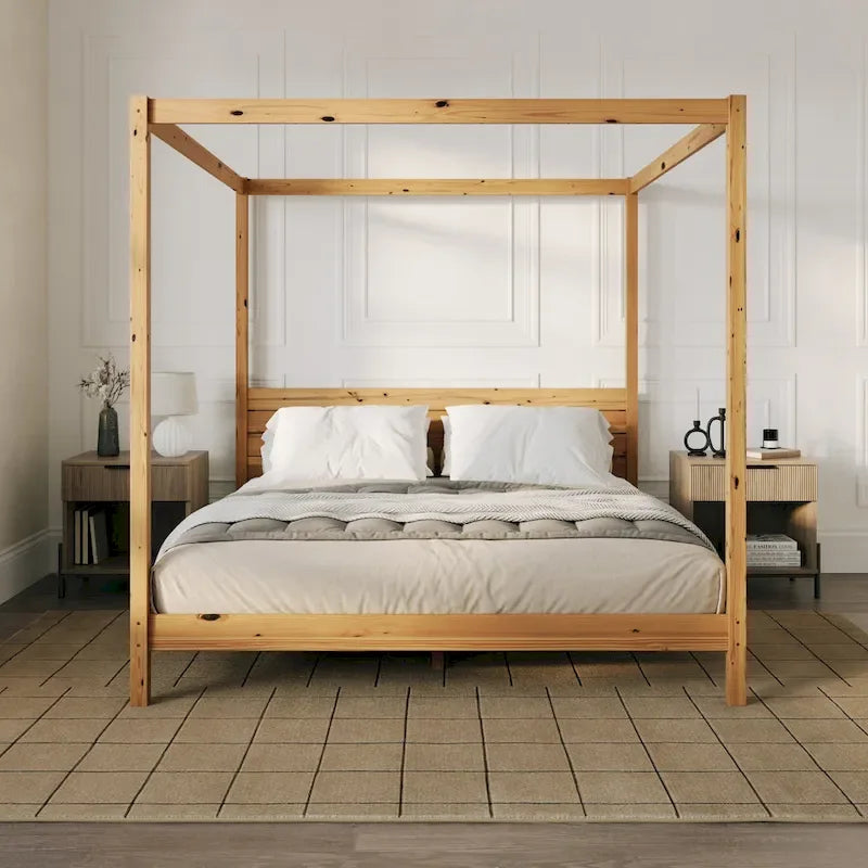 Cadre de lit king à baldaquin minimaliste Middlebrook Designs