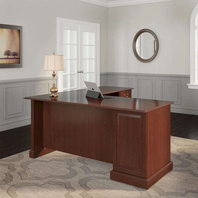 Bureau d'ordinateur en forme de L Saratoga de Bush Furniture avec tiroirs