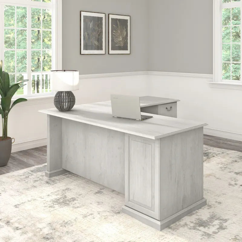 Bureau d'ordinateur en forme de L Saratoga de Bush Furniture avec tiroirs