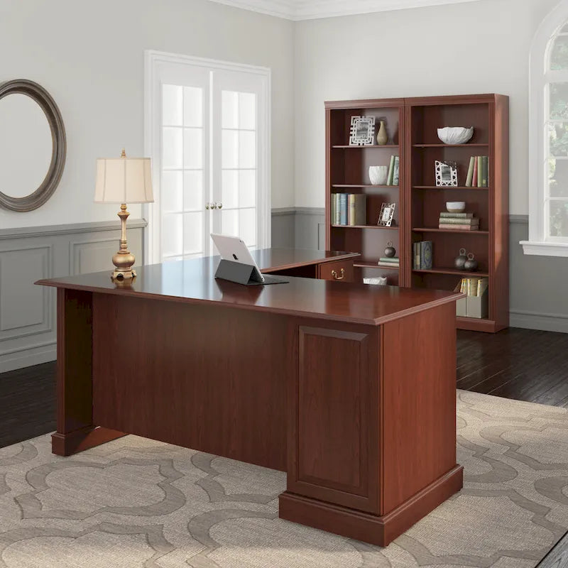Bureau d'ordinateur en forme de L Saratoga de Bush Furniture avec tiroirs