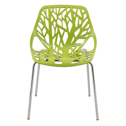 Chaise de salle à manger empilable Asbury avec pieds chromés (lot de 2) - Chaise d'appoint au dossier ajouré au design moderne