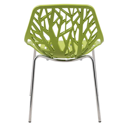 Chaise de salle à manger empilable Asbury avec pieds chromés (lot de 2) - Chaise d'appoint au dossier ajouré au design moderne