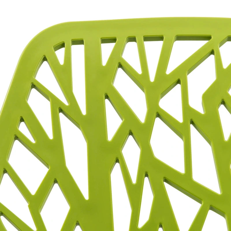 Chaise de salle à manger empilable Asbury avec pieds chromés (lot de 2) - Chaise d'appoint au dossier ajouré au design moderne